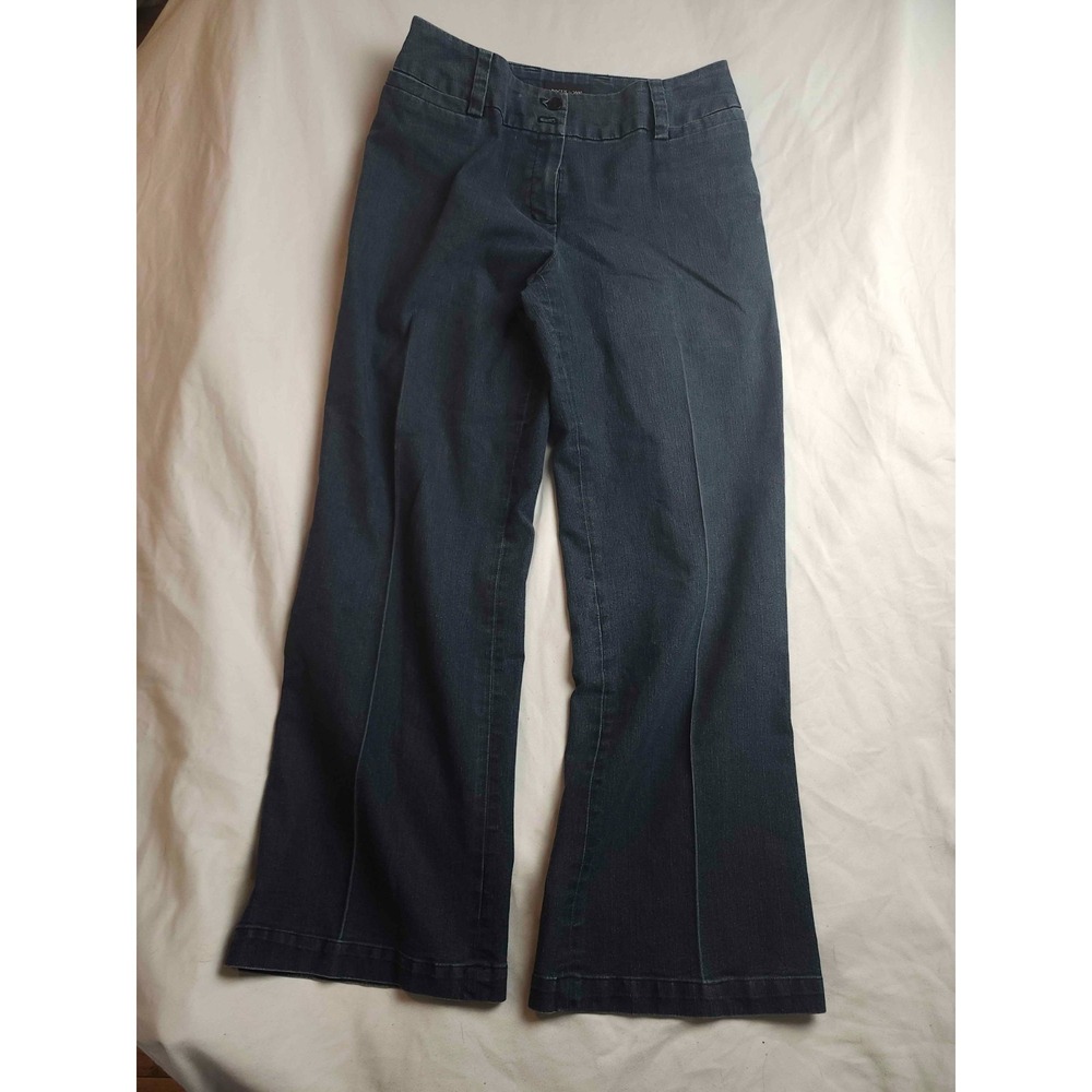 Focus‎ 2000 Jeans Womens Size 6P Blue Dark Wash Denim Wide Leg Casual Pockets